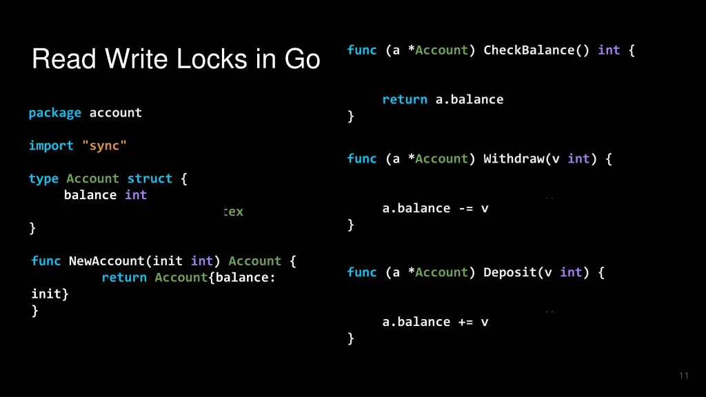 read write locks in go