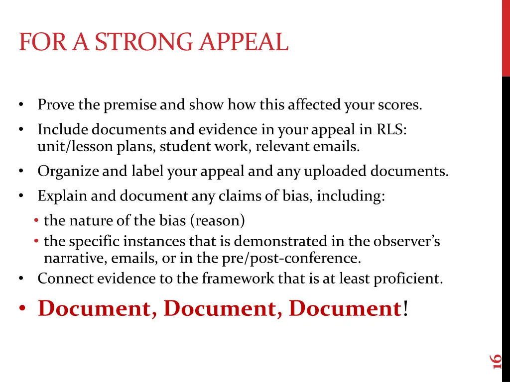 for a strong appeal