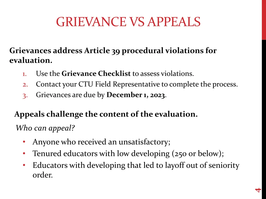 grievance vs appeals