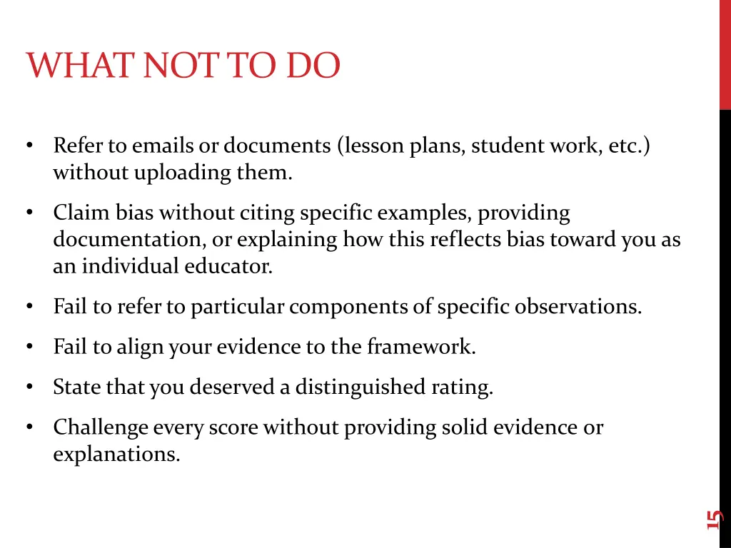 what not to do