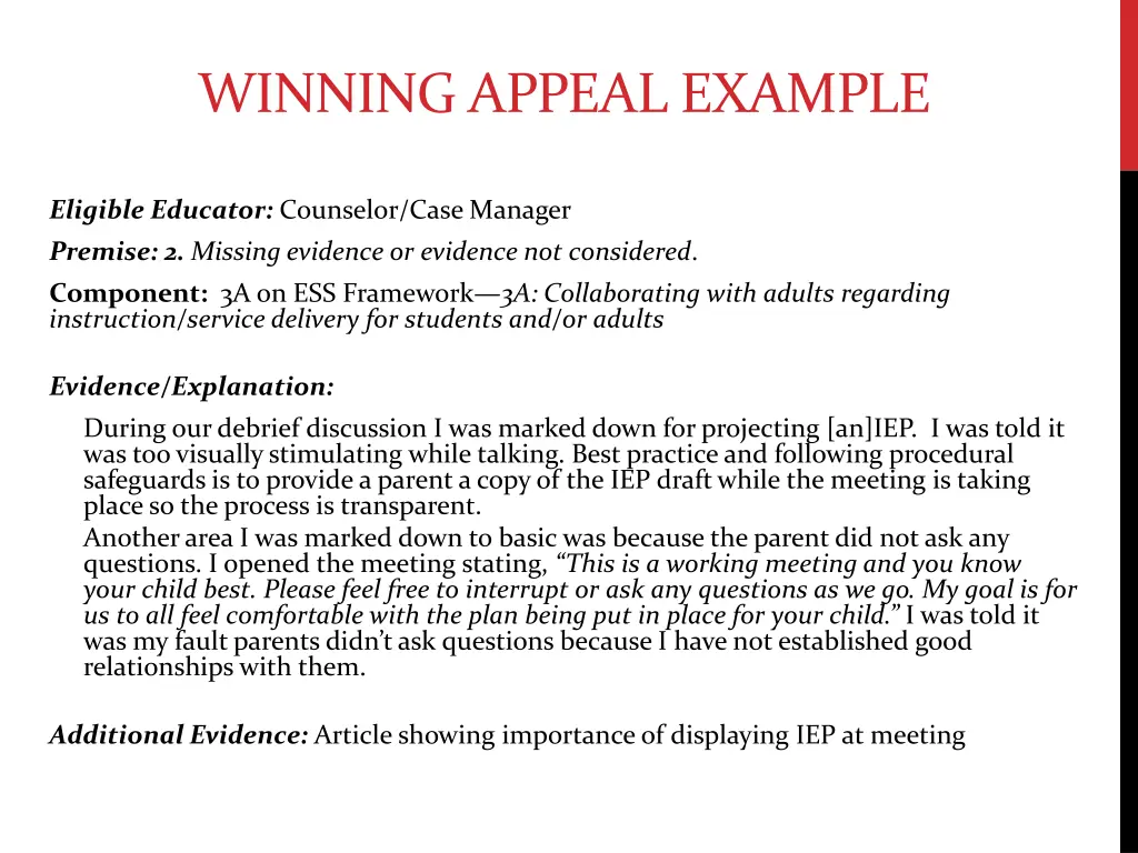 winning appeal example