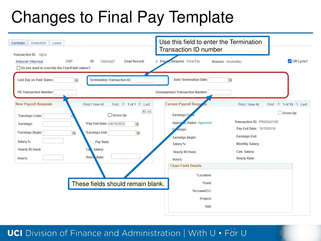 changes to final pay template 1