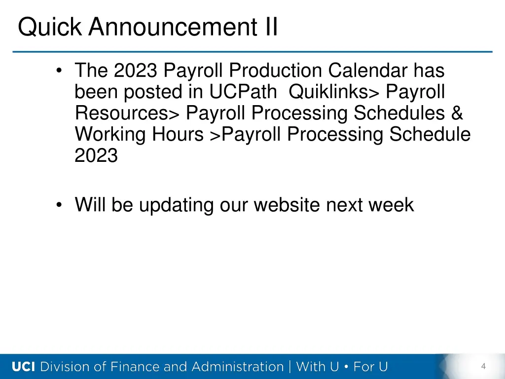quick announcement ii