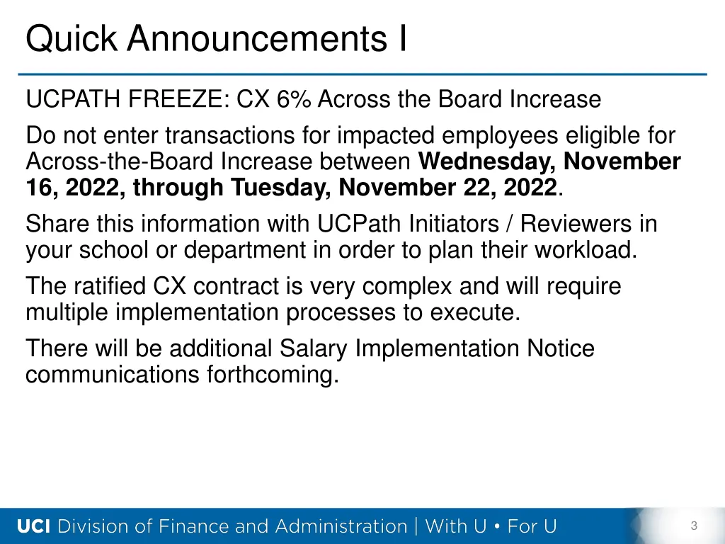 quick announcements i