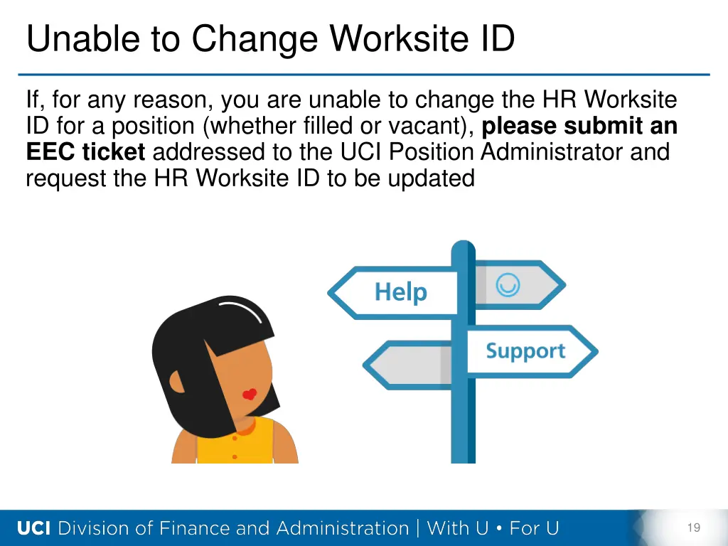 unable to change worksite id