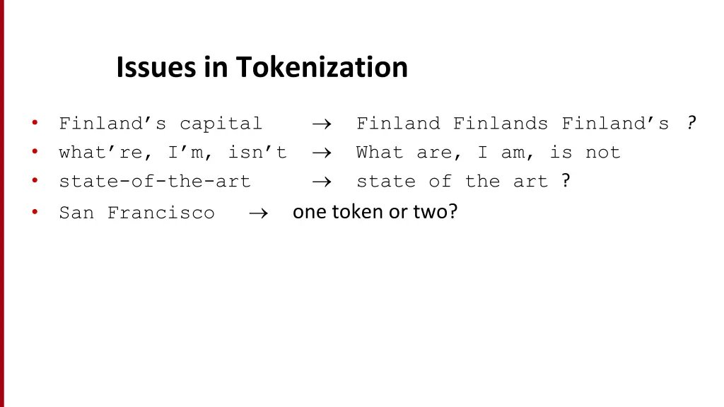 issues in tokenization 1