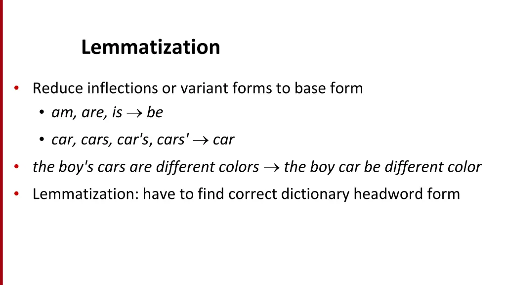 lemmatization