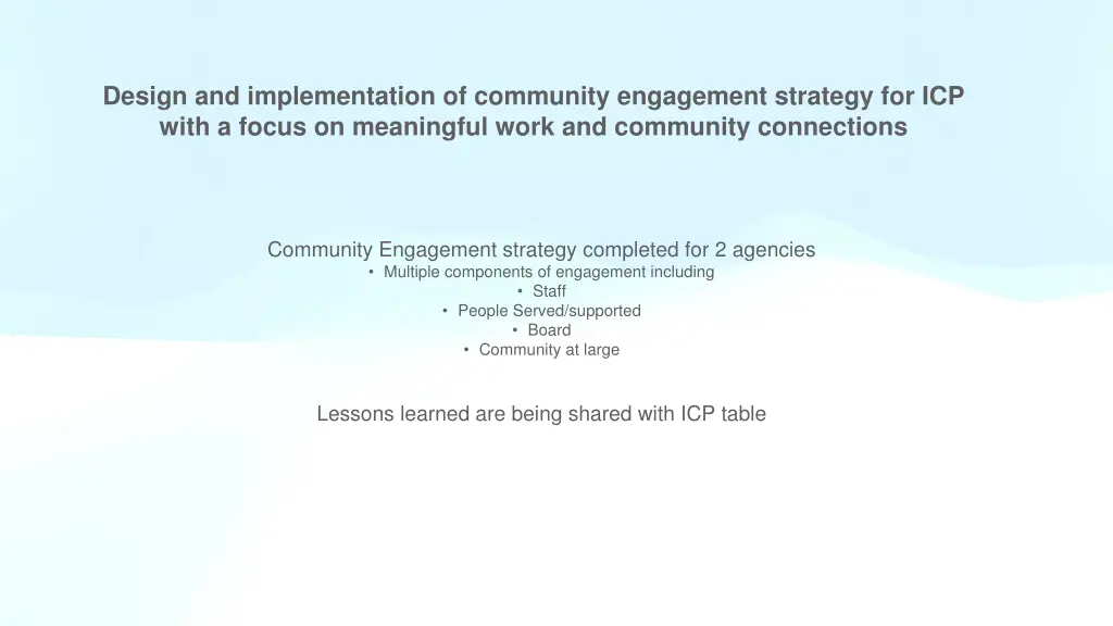 design and implementation of community engagement