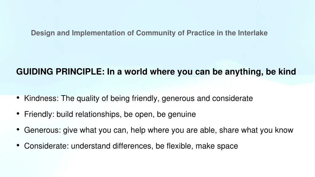 design and implementation of community