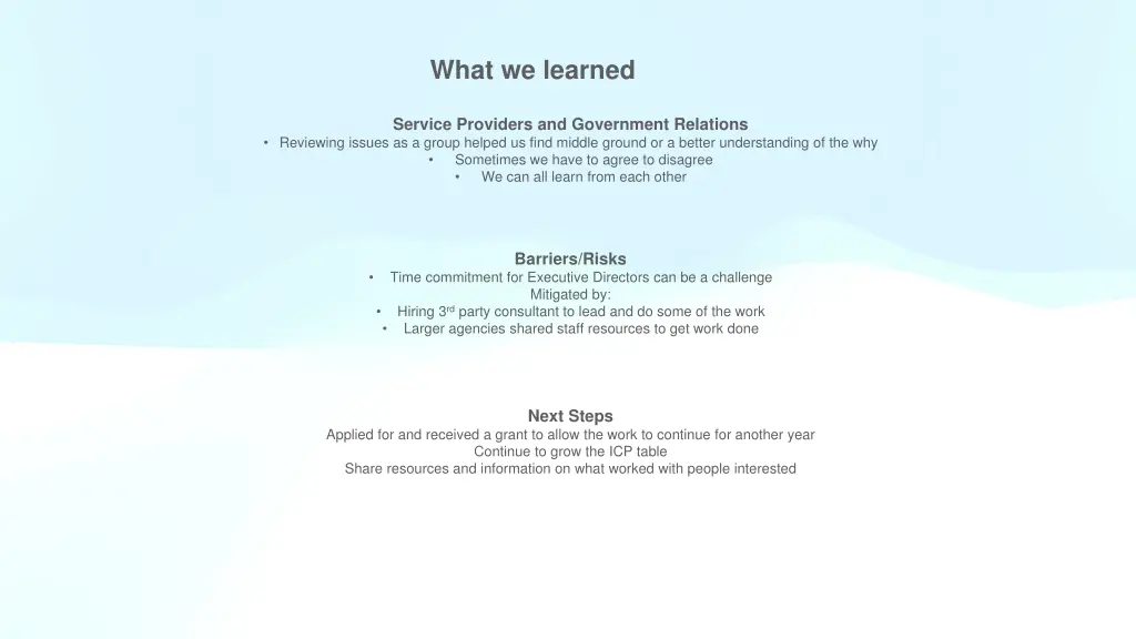 what we learned 1