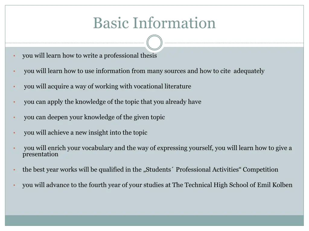 basic information