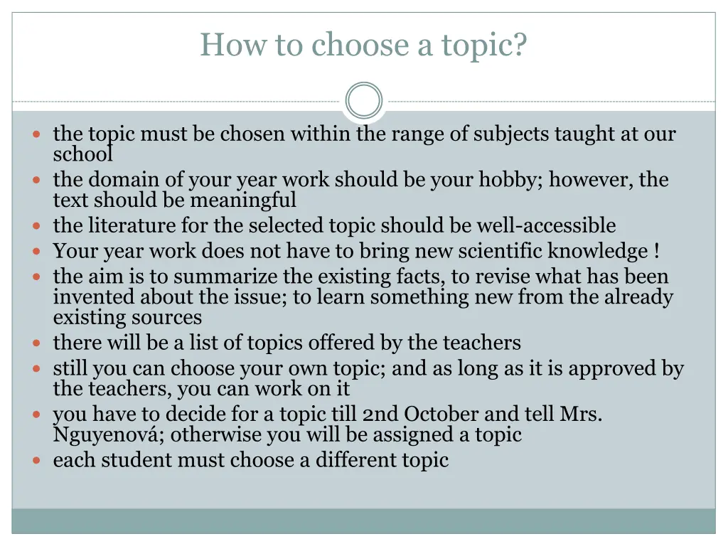 how to choose a topic
