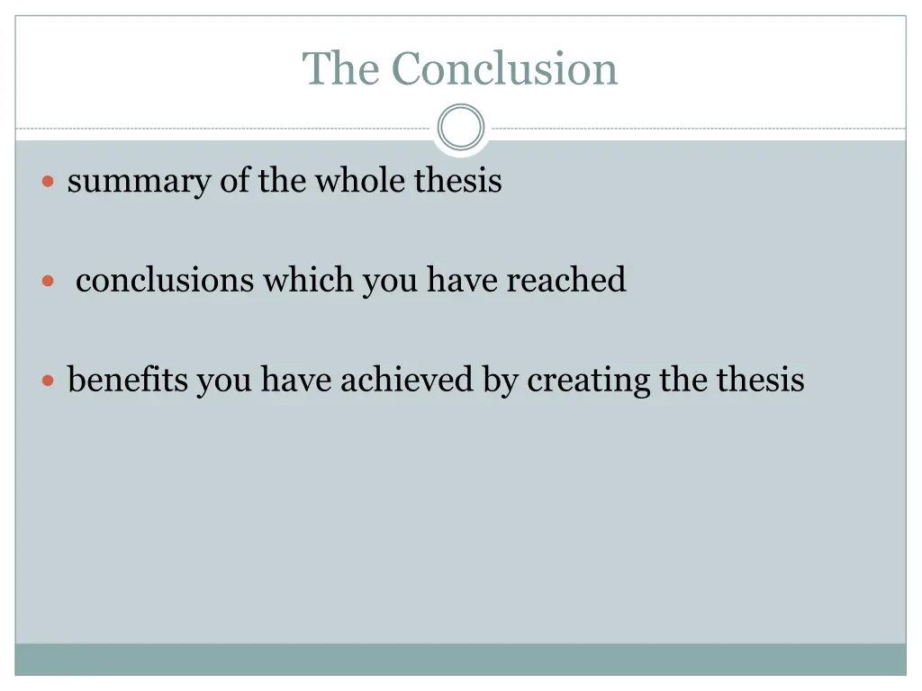 the conclusion