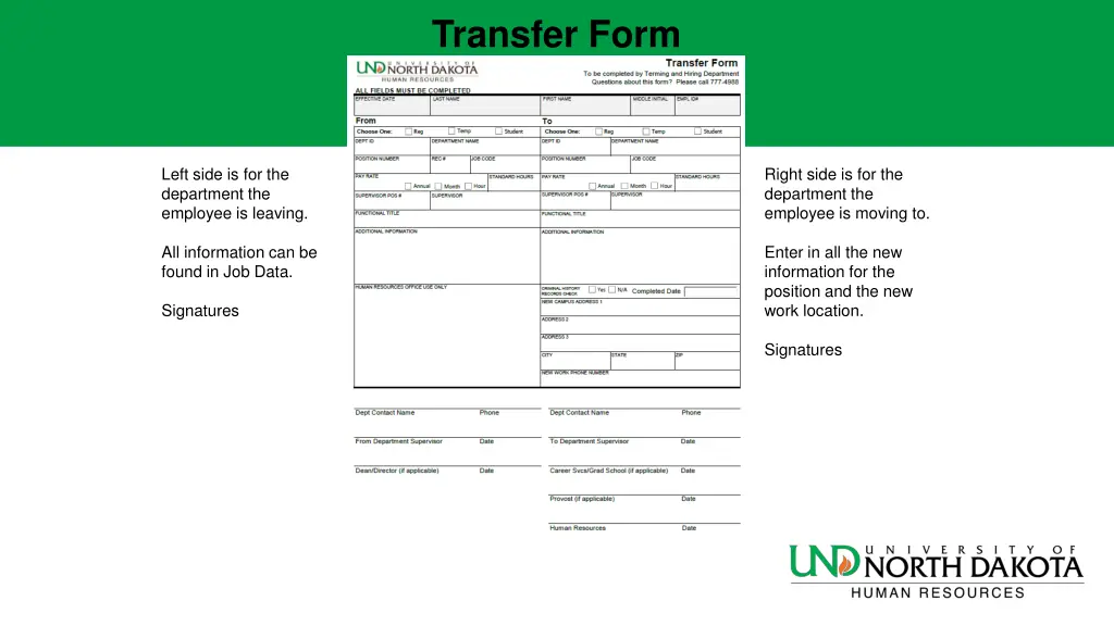 transfer form