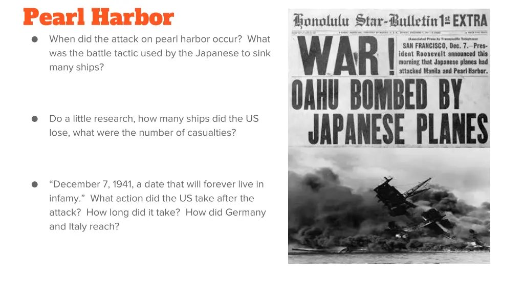 pearl harbor when did the attack on pearl harbor