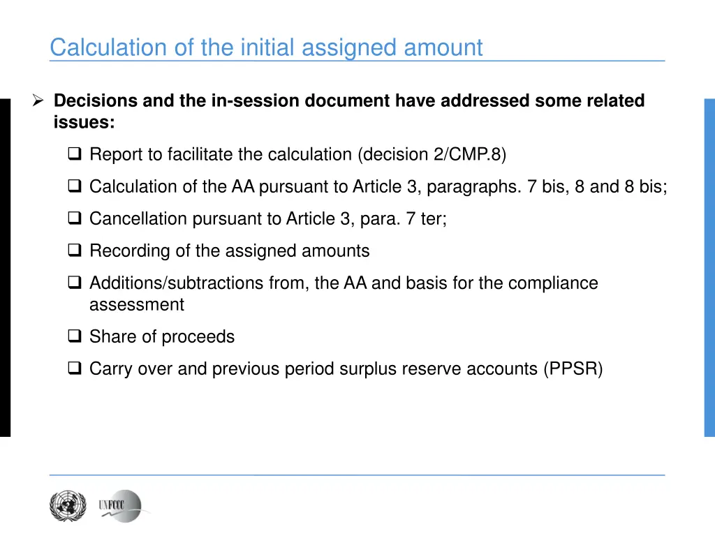 calculation of the initial assigned amount