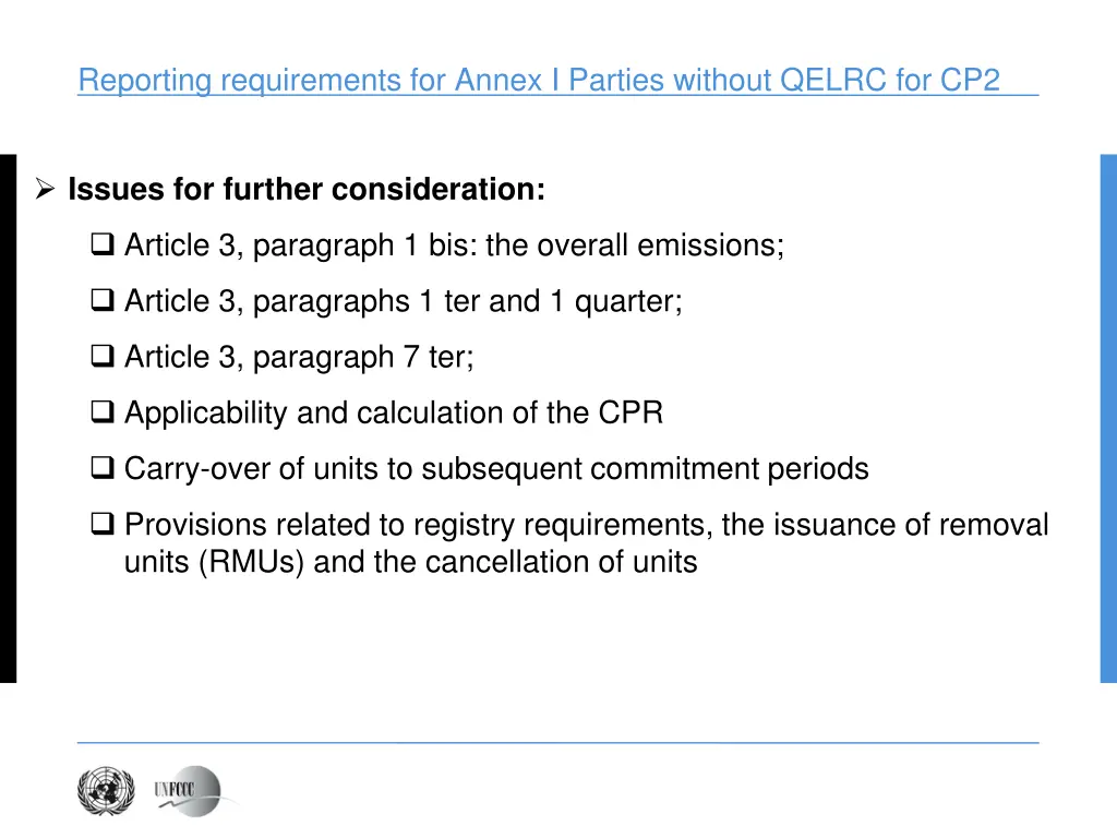 reporting requirements for annex i parties 1