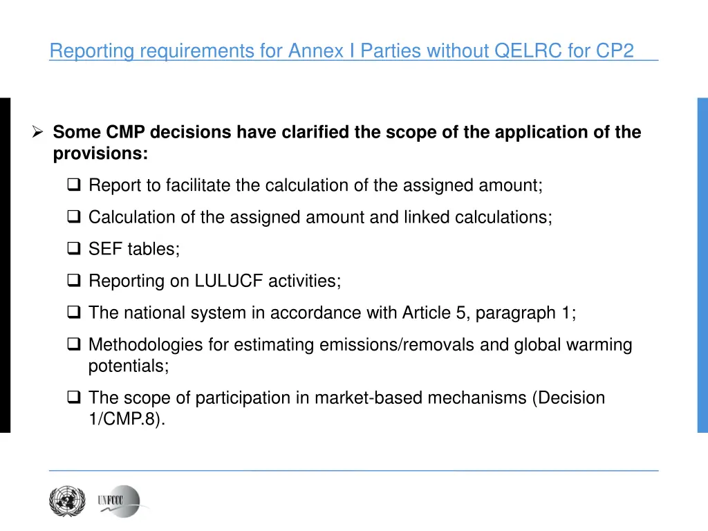reporting requirements for annex i parties