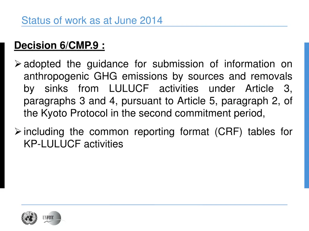 status of work as at june 2014 1