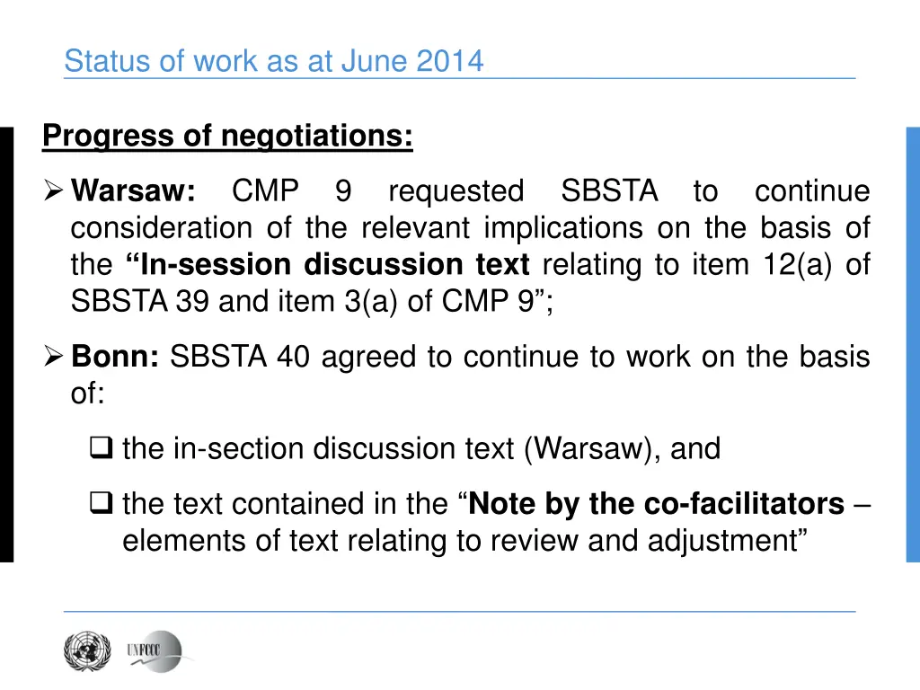 status of work as at june 2014 2