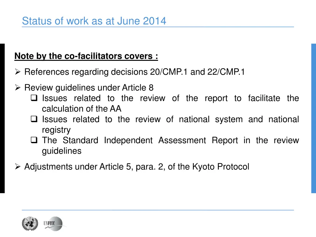 status of work as at june 2014 4