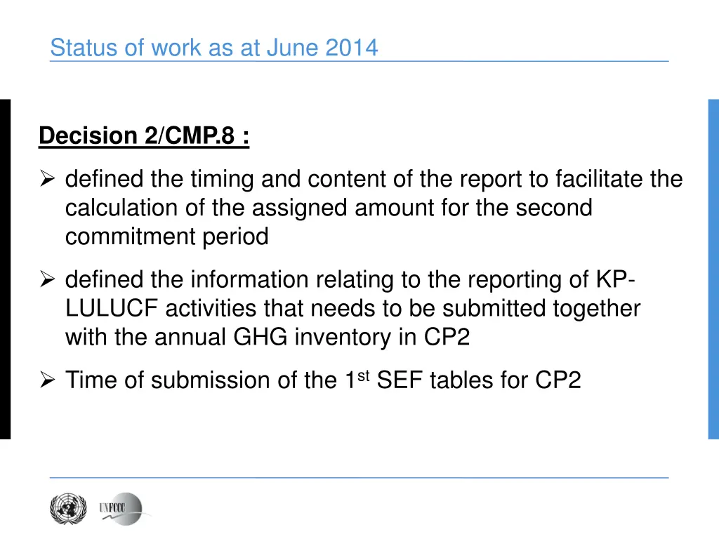 status of work as at june 2014