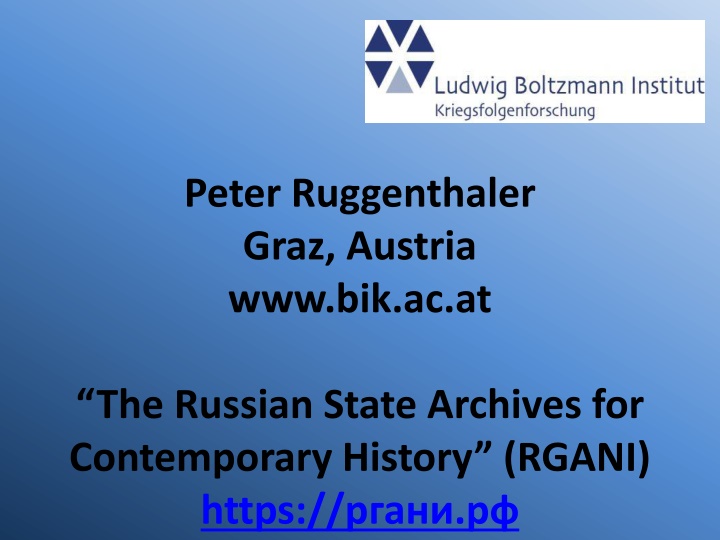 peter ruggenthaler graz austria www bik ac at