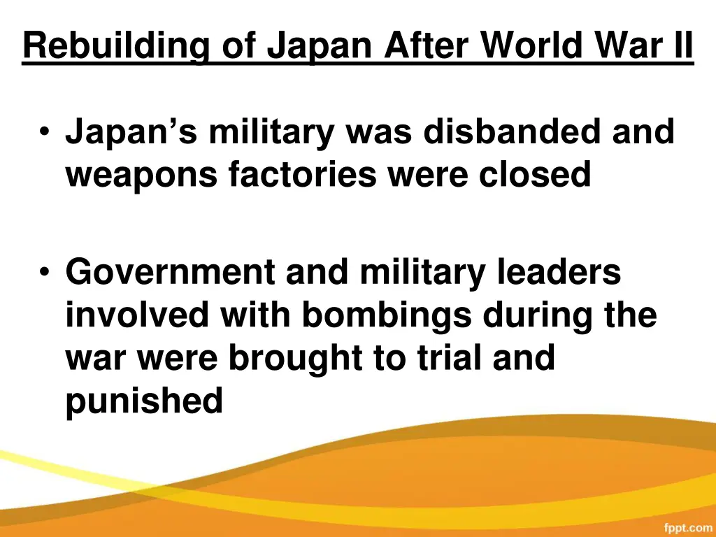 rebuilding of japan after world war ii 1