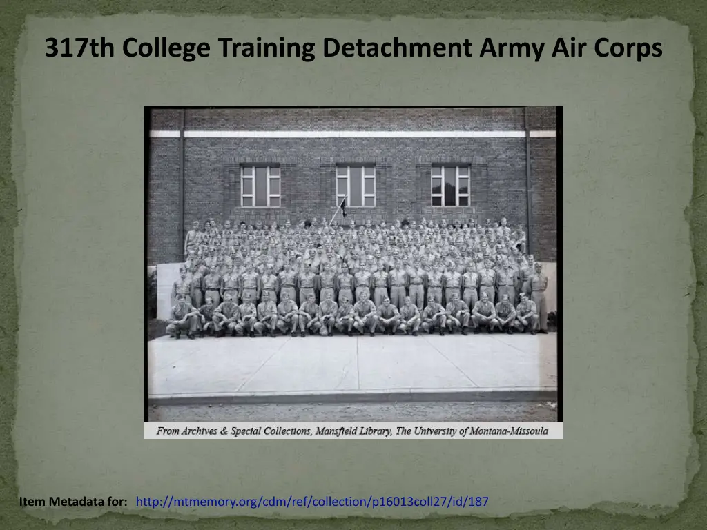 317th college training detachment army air corps