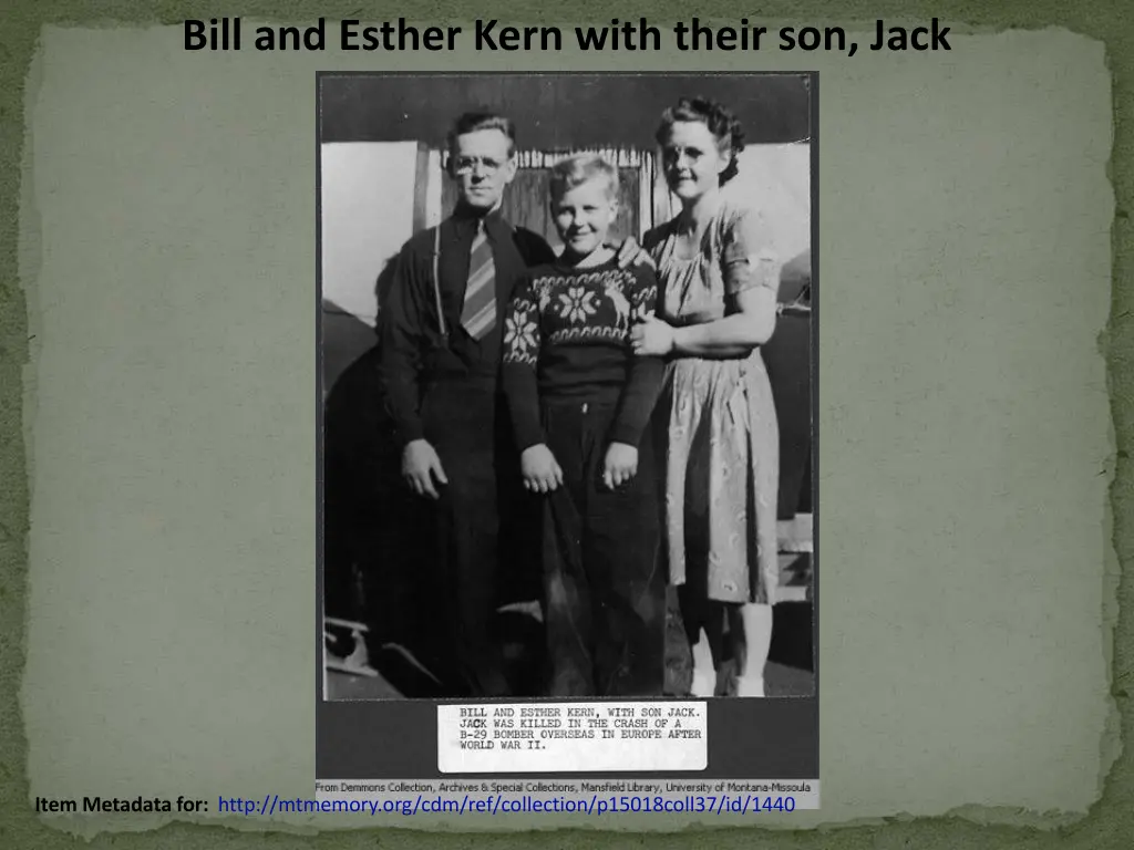 bill and esther kern with their son jack