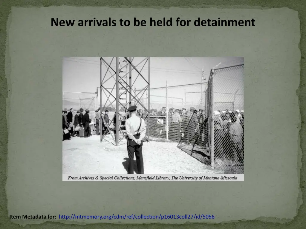 new arrivals to be held for detainment
