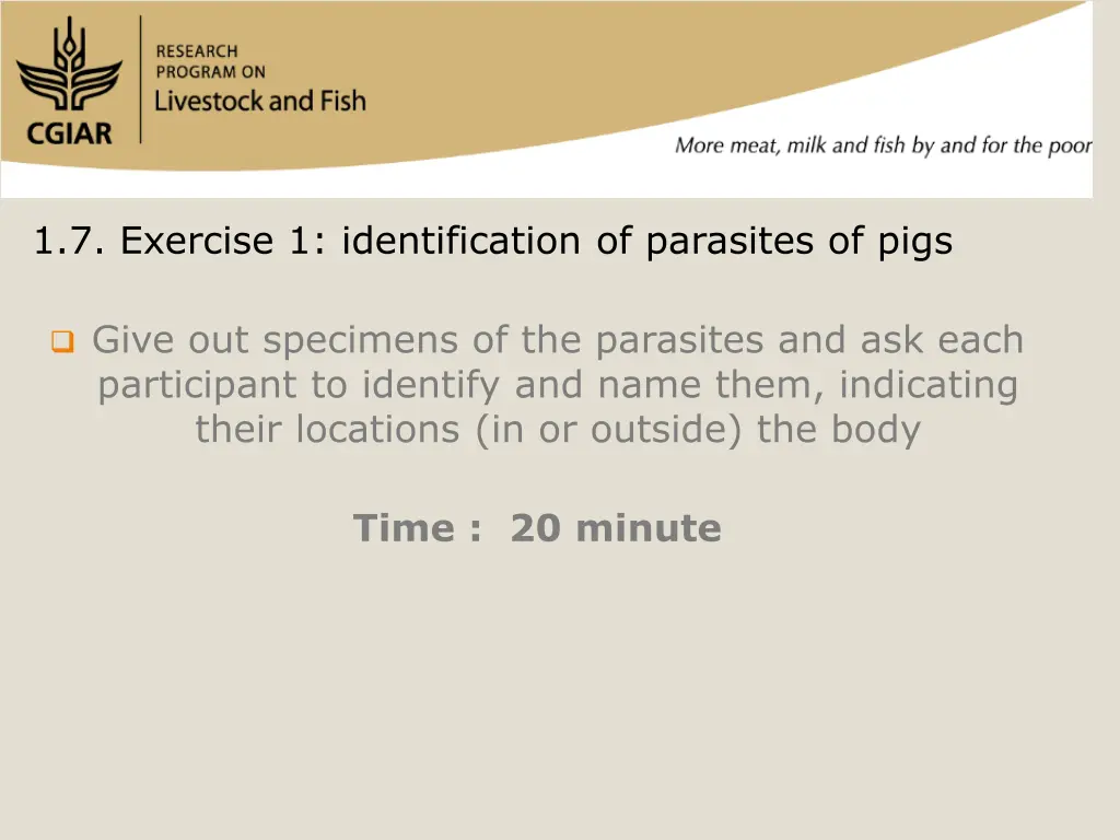 1 7 exercise 1 identification of parasites of pigs