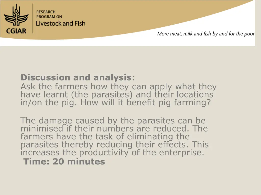 discussion and analysis ask the farmers how they