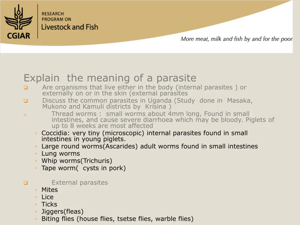 explain the meaning of a parasite are organisms