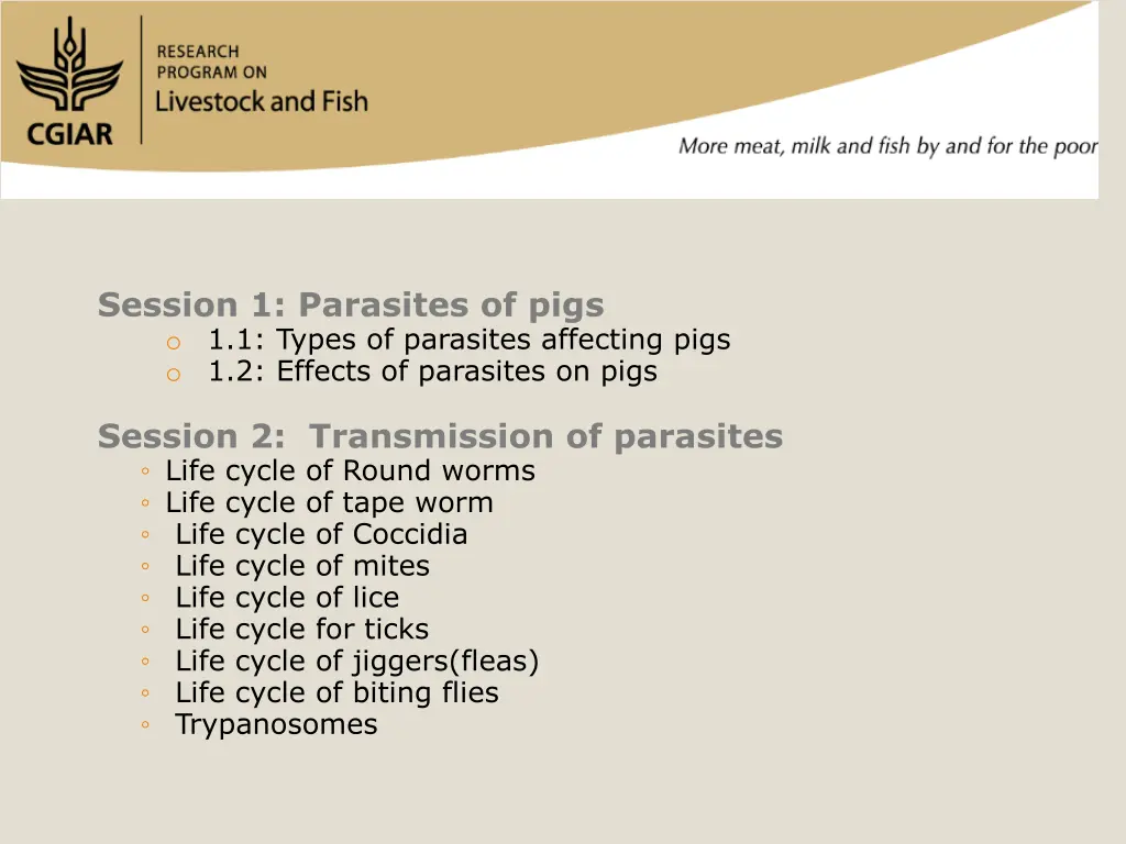 session 1 parasites of pigs o 1 1 types