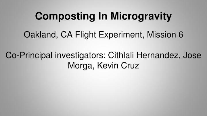 composting in microgravity