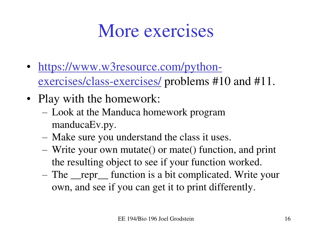 more exercises