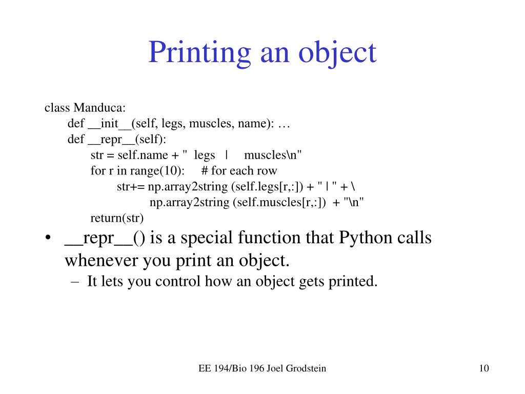 printing an object