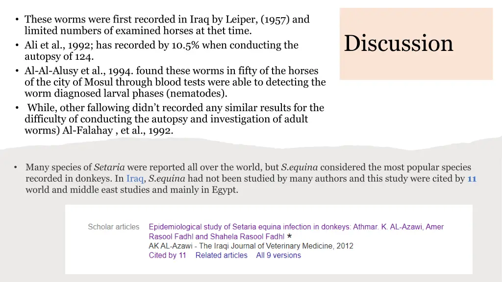 these worms were first recorded in iraq by leiper