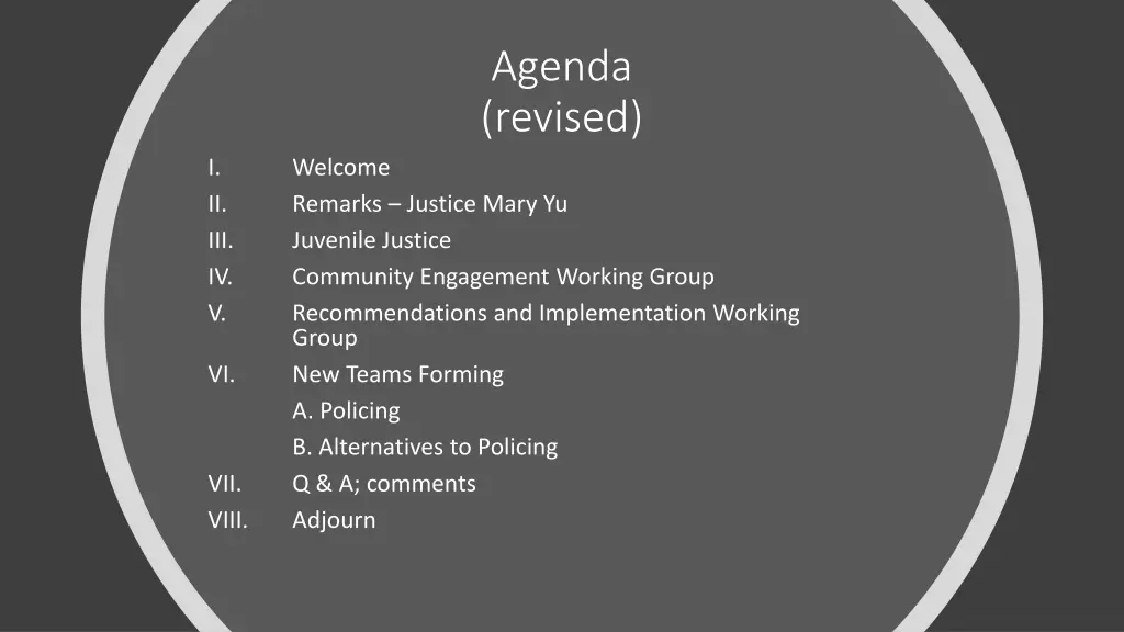 agenda revised