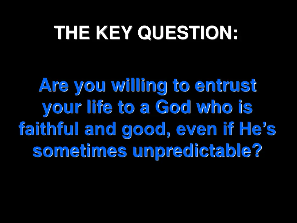 the key question