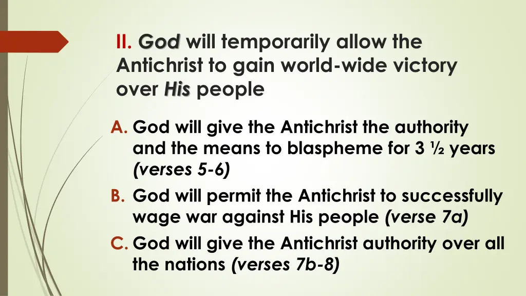 ii god will temporarily allow the antichrist 1