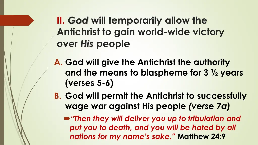 ii god will temporarily allow the antichrist