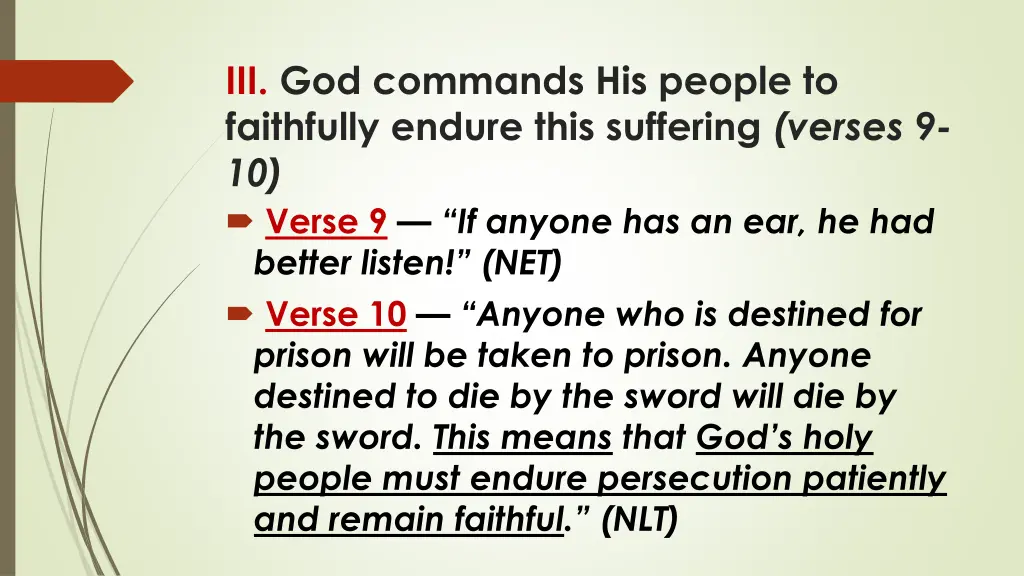 iii god commands his people to faithfully endure