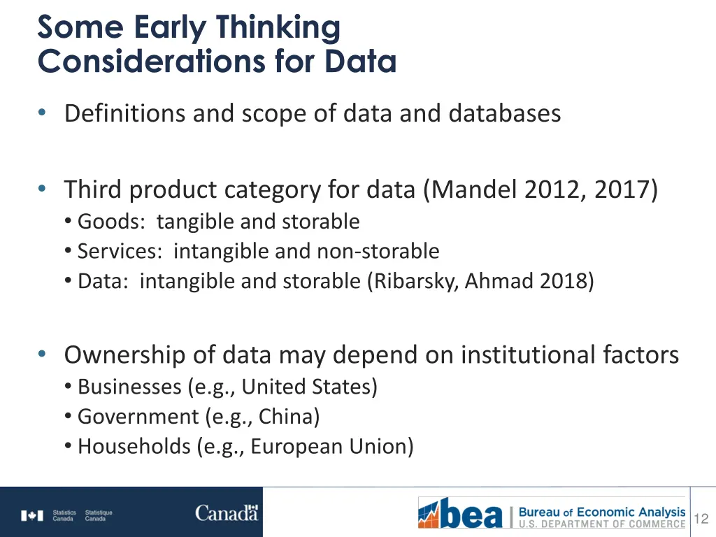 some early thinking considerations for data