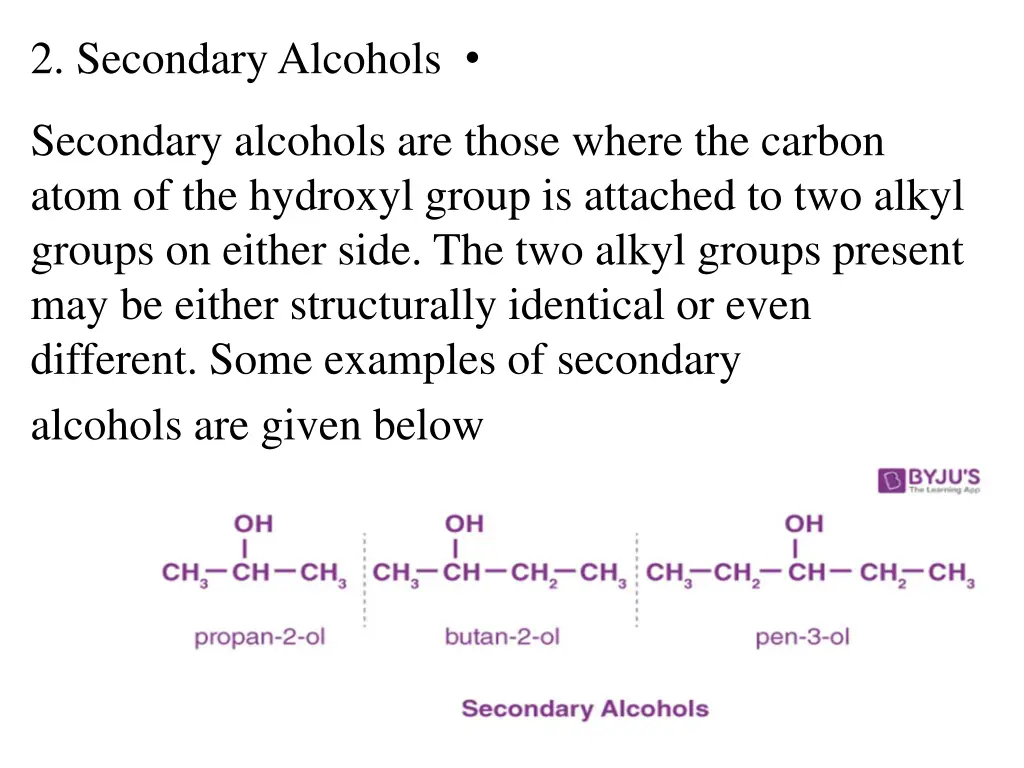2 secondary alcohols