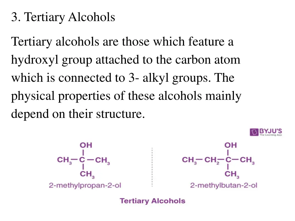3 tertiary alcohols