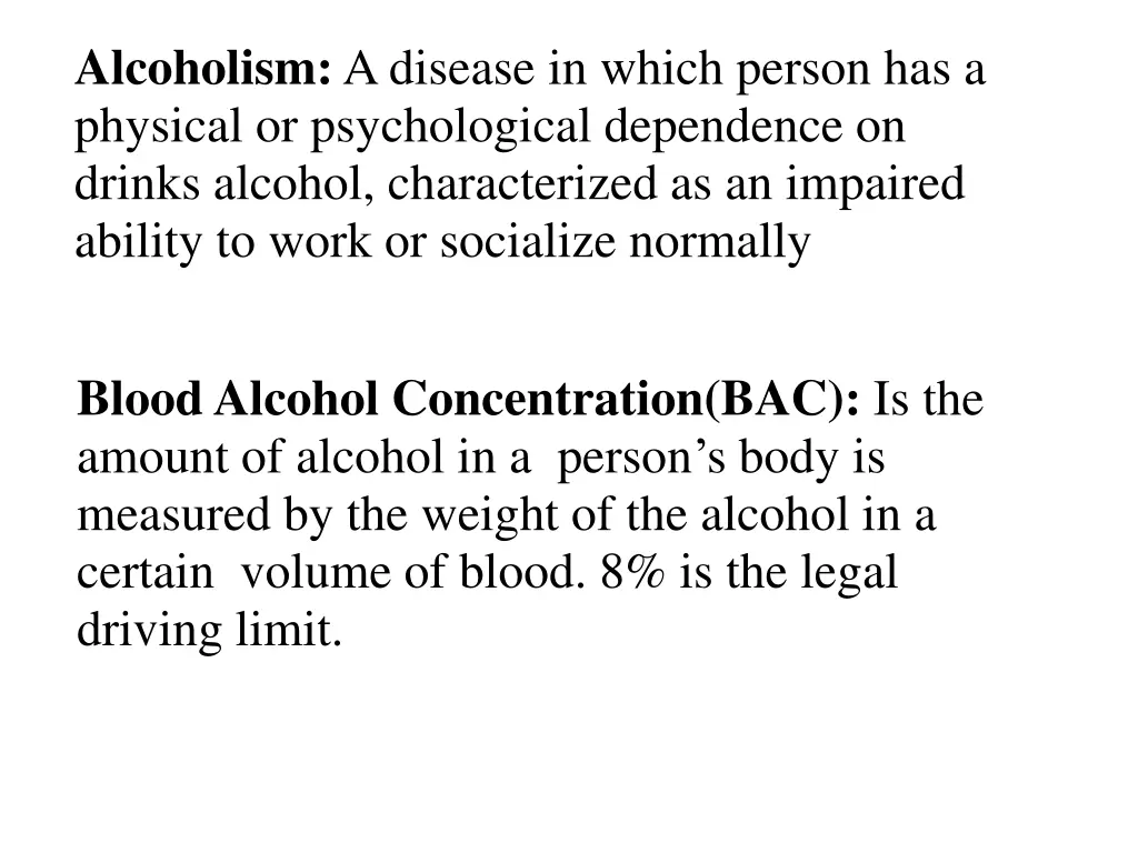 alcoholism a disease in which person