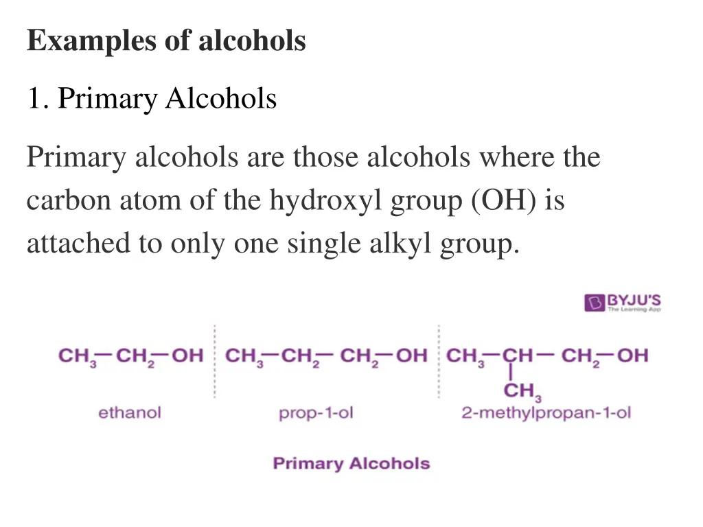 examples of alcohols
