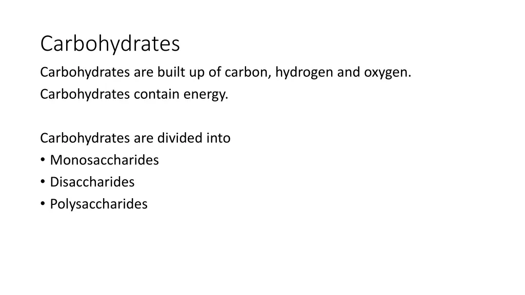 carbohydrates